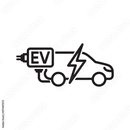 EV Charging Station Icon. Electric Car Charger Front Symbol. Sustainable Transport Infrastructure Vector.