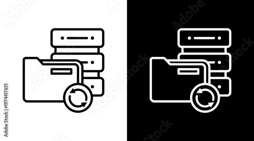 Backup White Icon Set Design