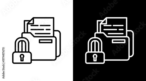 Encryption White Icon Set Design