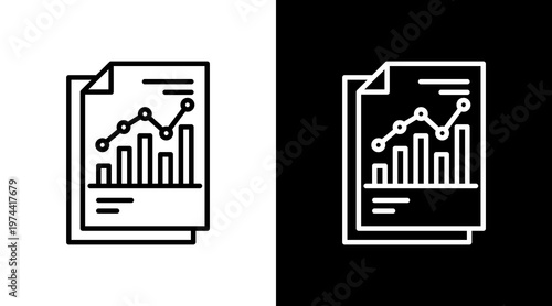 Report White Icon Set Design