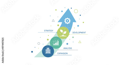 Flat Minimal Company Growth Planning Illustration Vector Artwork