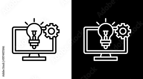 Innovation White Icon Set Design