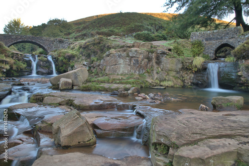Three Shires Head packhorse bridges and waterfalls.