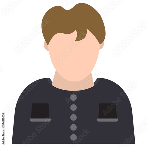 Young Male Avatar Flat Vector Illustration