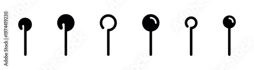 Minimalist black and white lollipop silhouettes icons, sweet candy vector elements
