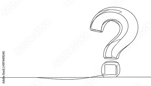 A simple line drawing of a question mark