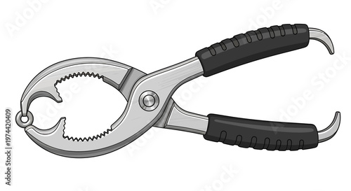 Close up of metal locking pliers.