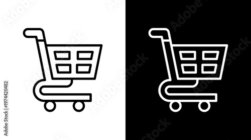 Shopping Cart White Icon Set Design