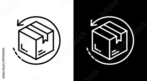 Return White Icon Set Design