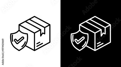 Insurance White Icon Set Design