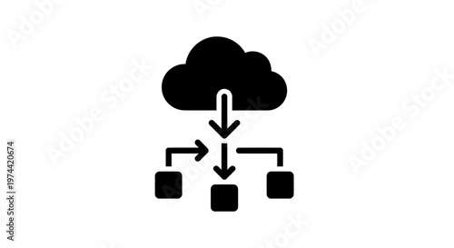 Cloud Computing Icon - Data Transfer and Network Connectivity.