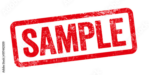 Red stamp on a white background - Sample