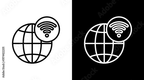 Internet White Icon Set Design