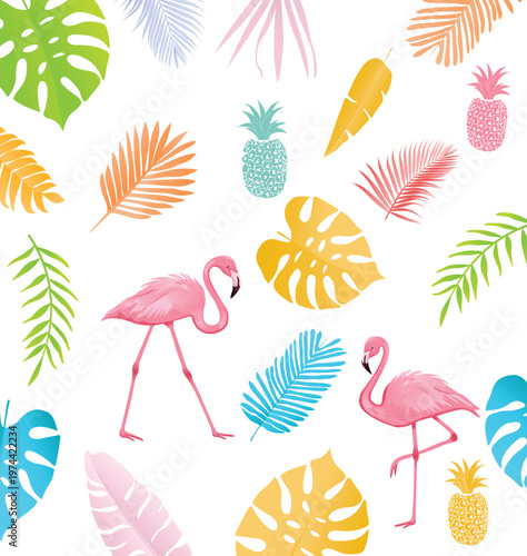 Tropical Sale Summer Design Background. Vector stock illustration