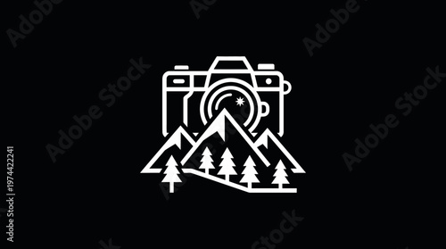 Camera and Mountains Logo