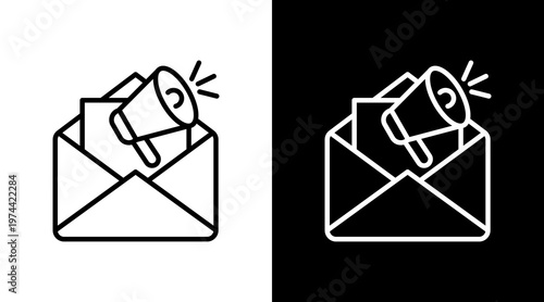 Email Marketing White Icon Set Design