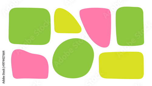 Abstract boho shapes, trendy modern organic stains silhouettes, nature simple aesthetic elements. Modern contemporary collage, various cute blobs. Isolated. Vector illustration.