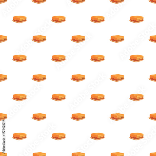 Traditional sweet baklava pastry forming a repeated pattern on a white background