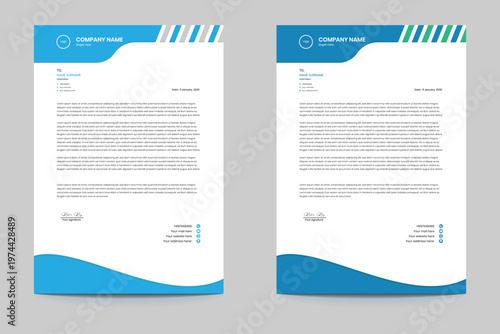 Letterhead template design. Modern letterheads design template. Template for business and project.  