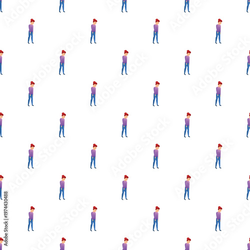 Teen girl repeating on white background, illustrating sadness and isolation