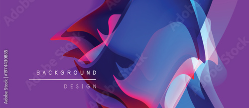Abstract flowing shapes, vibrant purple, blue hues. Modern design, gradient effects, dynamic composition. Background element for digital projects.