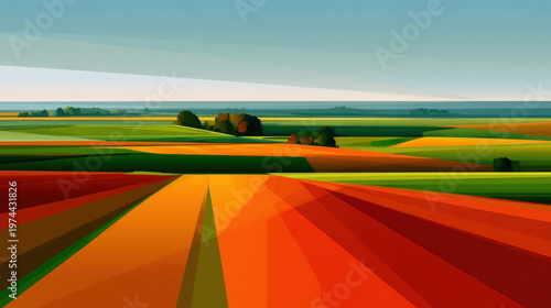 Summer landscape. Beautiful summer mountain panorama. Natural background USA. Green mountains and layers of hills. Election day in USA. America day. Festive mood on President's day