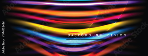 Abstract vibrant lines create dynamic background. Bright colors blend, forming flowing shapes. Modern design element for digital projects.