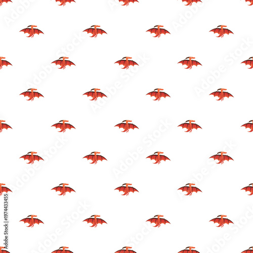Cute prehistoric pterosaur characters repeated for textile or wallpaper designs