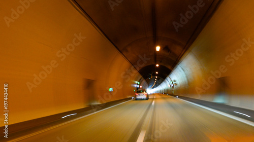 Der Kohlbergtunnel  auf der A96 in Fahrtrichtung Memmingen, Bayern