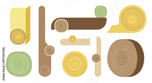 Collection of various wood logs and tree stumps in different shapes and sizes.