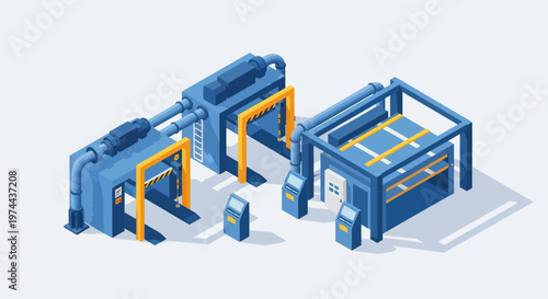Modern industrial manufacturing production line machinery.