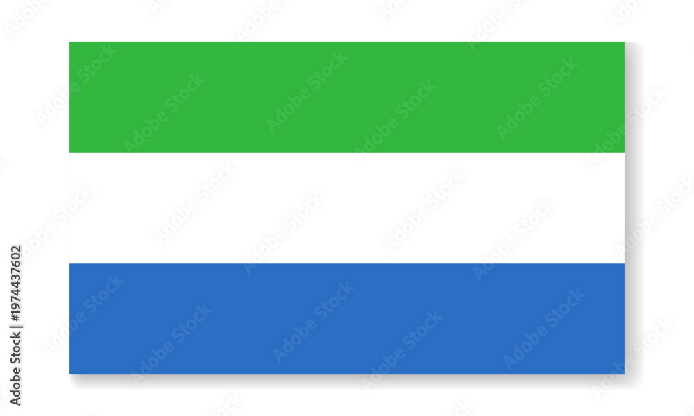 Obraz premium Sierra Leone national flag in flat style. Vector flat background.