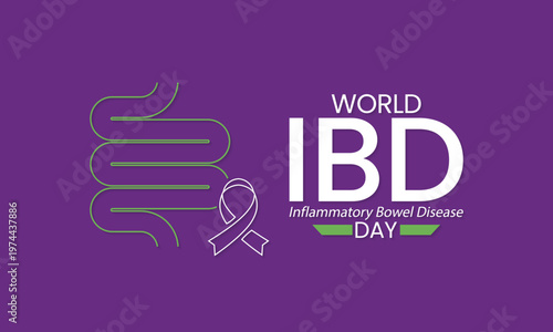 World IBD day, Inflammatory bowel disease day is observed every year on 19 May to raise awareness of Crohn's disease and ulcerative colitis. Vector illustration