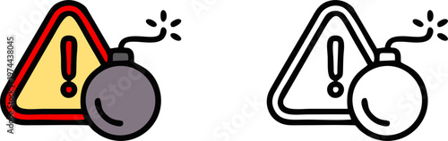 Warning Explosion Hazard Bomb Alert Icon