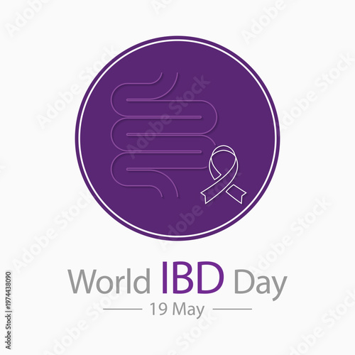 World IBD day, Inflammatory bowel disease day is observed every year on 19 May to raise awareness of Crohn's disease and ulcerative colitis. Vector illustration