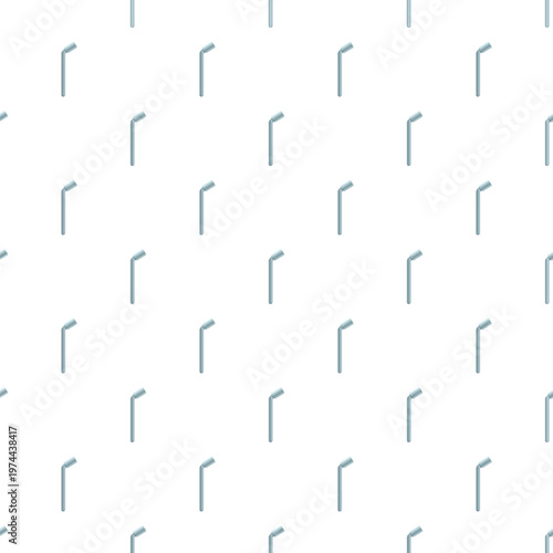 Blue bendy straws forming a seamless pattern on a clean white background