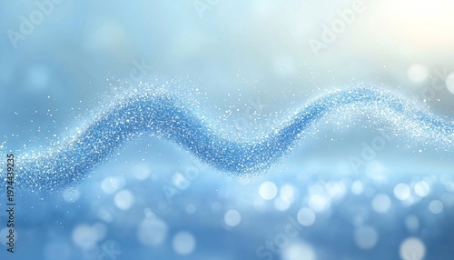 Abstract Digital Network in Bright Teal with Blurry Depth and Glowing Points in Light Blue Imagery