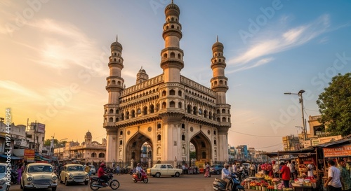 Charminar - A Majestic Architectural Marvel in Hyderabad, India.