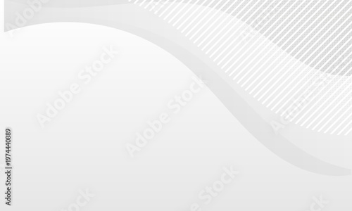 Abstract white gray background with elegant curved wave shapes and subtle diagonal lines for professional business and technology presentations.
