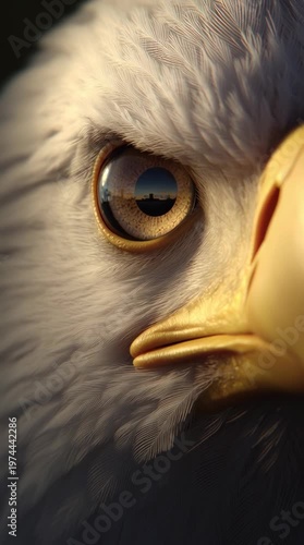 Eagle close-up portrait wildlife sanctuary natural habitat eye-level majestic beauty