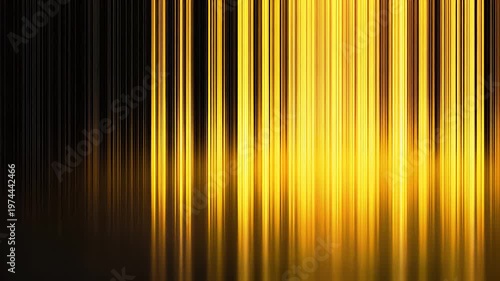 Elegant shimmering golden curtain of light curtains with sparkling dust particles gently floating in dark background animated motion abstract luxury festive background footage.