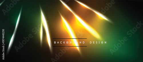 Abstract neon lights, vibrant gradients, dark background. Diagonal beams create dynamic visual effect. Modern design element.