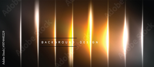 Abstract vertical light streaks. Golden, orange hues dominate dark background. Text reads background design. Modern, vibrant visual.