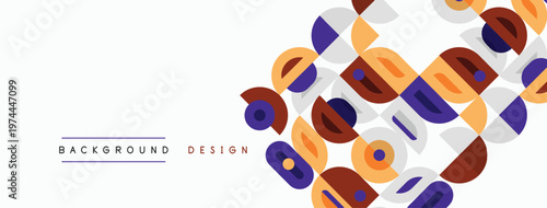 Abstract geometric pattern. Squares, rectangles overlap creating dynamic visual effect. Minimalist design, neutral colors dominate composition.