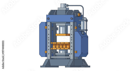 Heavy-duty industrial hydraulic press machine for manufacturing processes.