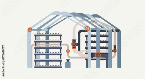 Indoor Vertical Farm with Hydroponic System and Automated Irrigation.