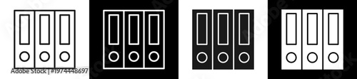 File Archive Icon In Flat Version On Black And White Background
