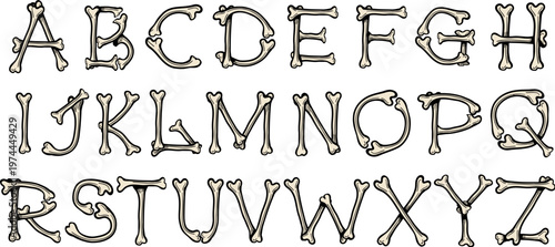 Skeleton font signs