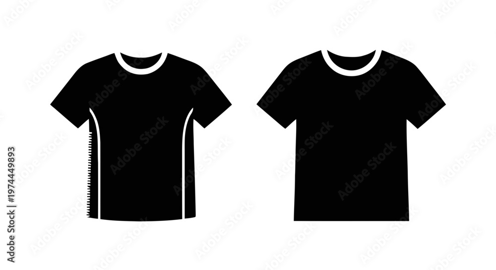 Naklejka premium Vector illustration&nbsp;of black tshirt icons set, vector illustration on a transparent background