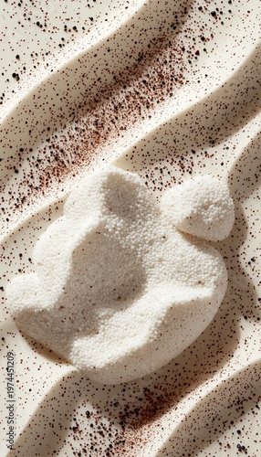 Organic Shaped Texture in Minimalist Natural Background with Neutral Cream and White Tones